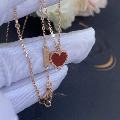 [Glow Jewelry]SWEET CLOVER CARNELIAN HEART NECKLACE