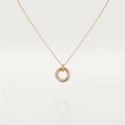 ¡®Glow Jewelry¡¯TRINITY NECKLACE SILVER GOLD PINK GOLD DIAMONDS
