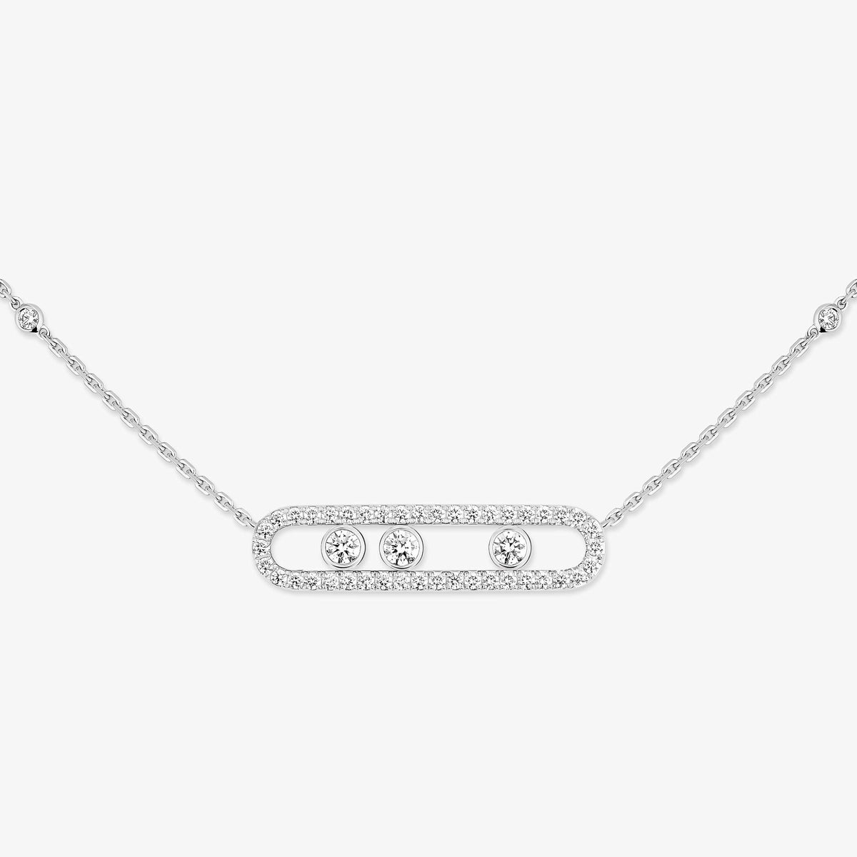 [Glow Jewelry] Move Pave_ Rose Gold Diamond Necklace