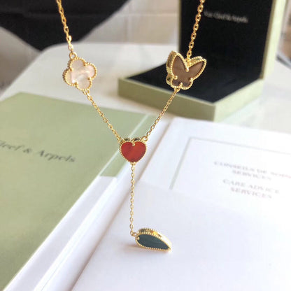 ¡®Glow Jewelry¡¯LUCKY SPRING 4 MOTIFS ROSE GOLD NECKLACE