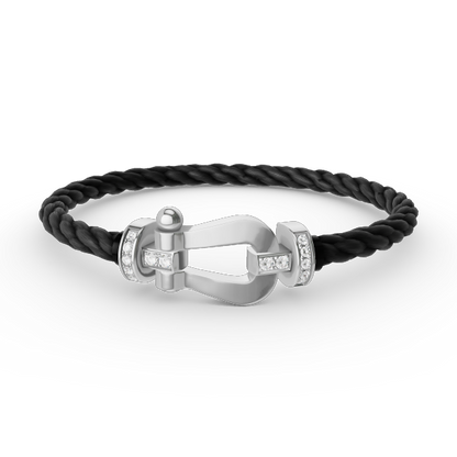 ¡®Glow Jewelry¡¯FORCE LARGE HORSESHOE HALF DIAMOND BRACELET SILVER