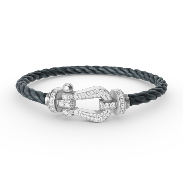 [Glow Jewelry]FORCE LARGE HORSESHOE FULL DIAMOND BRACELET SILVER