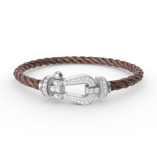 [Glow Jewelry]FORCE LARGE HORSESHOE FULL DIAMOND BRACELET SILVER