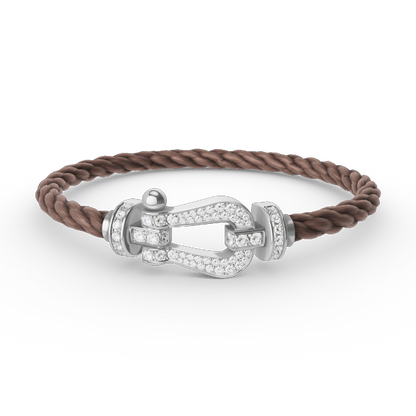 [Glow Jewelry]FORCE LARGE HORSESHOE FULL DIAMOND BRACELET SILVER