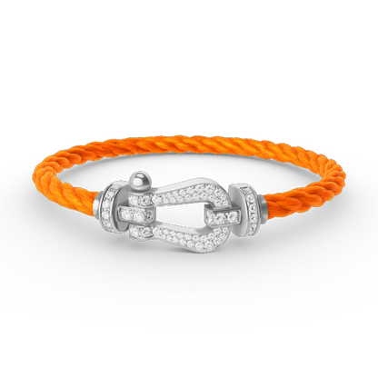 [Glow Jewelry]FORCE LARGE HORSESHOE FULL DIAMOND BRACELET SILVER