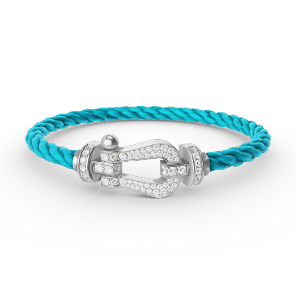 [Glow Jewelry]FORCE LARGE HORSESHOE FULL DIAMOND BRACELET SILVER