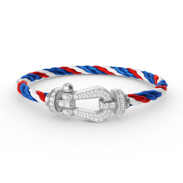 [Glow Jewelry]FORCE LARGE HORSESHOE FULL DIAMOND BRACELET SILVER