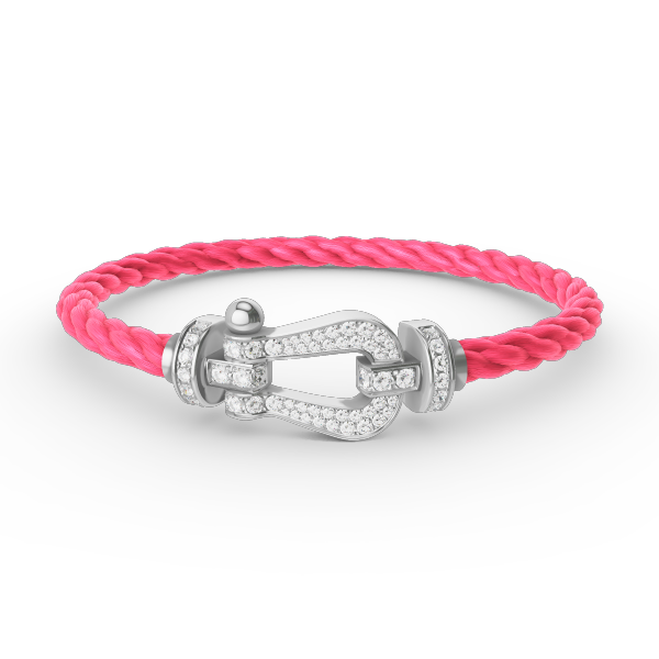 [Glow Jewelry]FORCE LARGE HORSESHOE FULL DIAMOND BRACELET SILVER