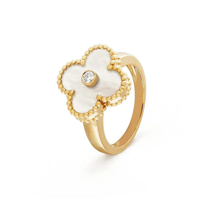 ¡®Glow Jewelry¡¯CLOVER PINK MOP RING GOLD DIAMOND